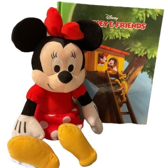 Disney Minnie Mouse Kohls Cares Plush Doll & Mickey & Friends Book 14" - Picture 1 of 9